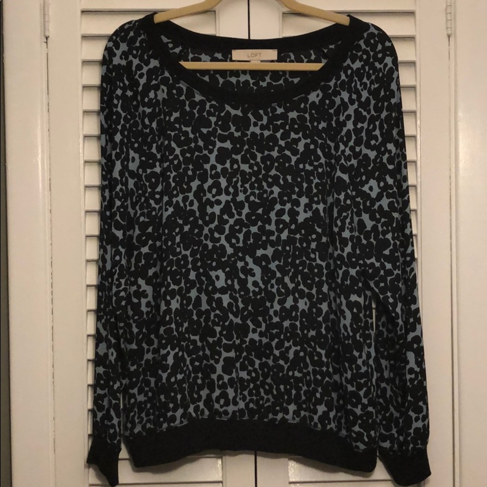 Blue & Black Loft Blouse
